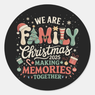 Wir sind eine Familie Weihnachten und schaffen Eri Runder Aufkleber