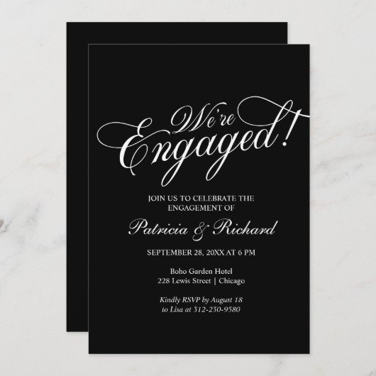 Wir sind eine Verlobte Einladung zu einer engagier (Vorne/Hinten)