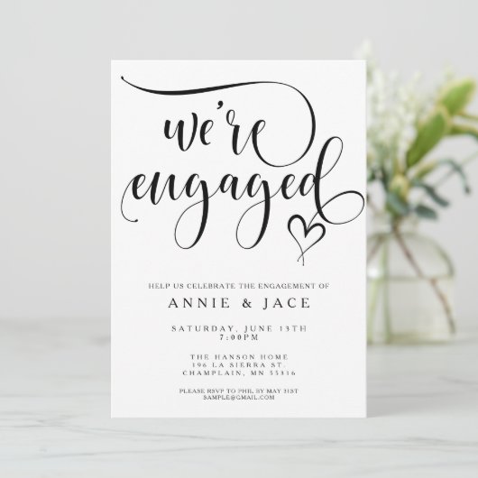 Wir sind eine Verlobte Einladung zu einer engagier (Stehend Vorderseite)