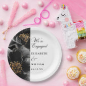 Wir sind eine Verlobte elegante, florale Engagemen Pappteller (Party)