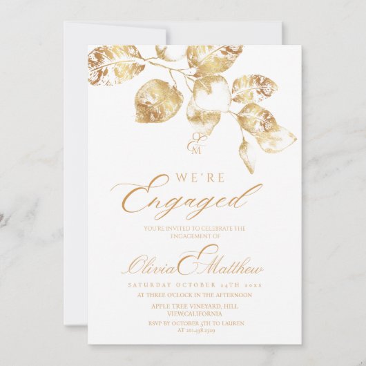 Wir sind eine Verlobte, elegante Foto-Engagement-P Einladung (Vorderseite)