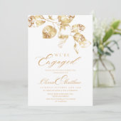 Wir sind eine Verlobte, elegante Foto-Engagement-P Einladung (Stehend Vorderseite)