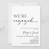 Wir sind eine Verlobte elegante Minimalistische En Einladung (Vorderseite)