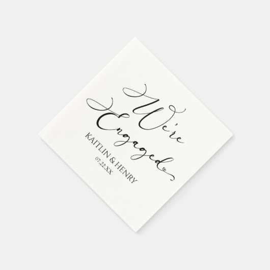 Wir sind eine Verlobte elegante Minimalistische En Serviette (Ecke)