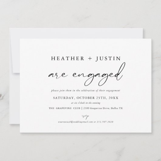 Wir sind eine Verlobte engagierte Partei Save The Date (Vorderseite)