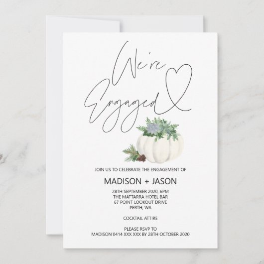 Wir sind eine Verlobte Erntedank-Fall-Engagement-P Einladung (Vorderseite)