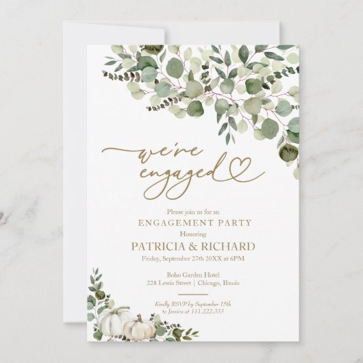 Wir sind eine Verlobte Fallen-Engagement-Partei Einladung (Vorderseite)