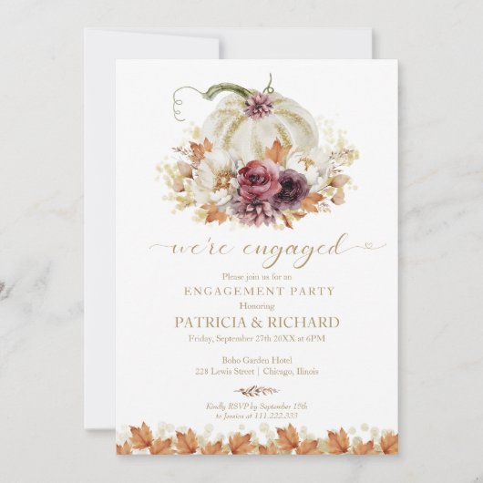 Wir sind eine Verlobte Fallen-Engagement-Partei Einladung (Vorderseite)