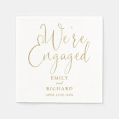 Wir sind eine Verlobte Gold-Script-Engagement-Part Serviette (Vorderseite)