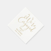 Wir sind eine Verlobte Gold-Script-Engagement-Part Serviette (Ecke)