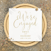Wir sind eine Verlobte Gold-Script-Engagement-Part Serviette