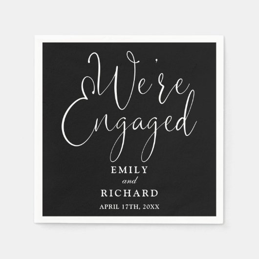 Wir sind eine Verlobte Gold-Script-Engagement-Part Serviette (Vorderseite)