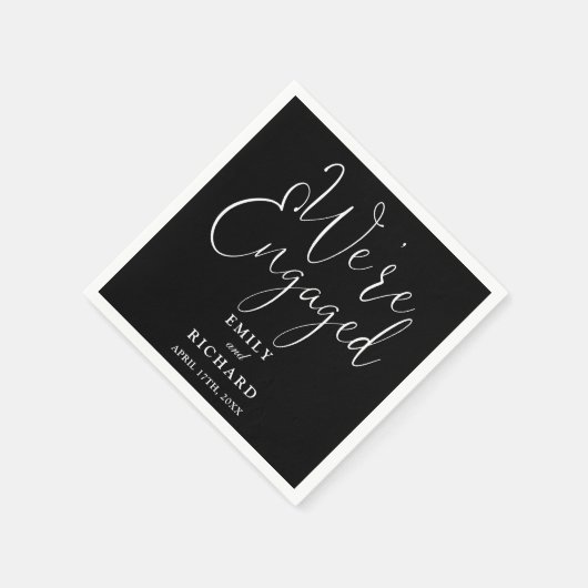 Wir sind eine Verlobte Gold-Script-Engagement-Part Serviette (Ecke)