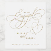 Wir sind eine verlobte Goldlobungspartei Weinetikett (Einzelnes Label)