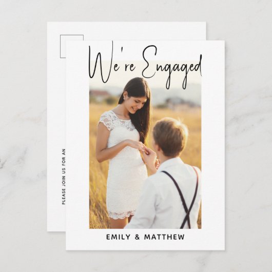 Wir sind eine Verlobte Partei für das Engagement i Postkarte (Vorne/Hinten)