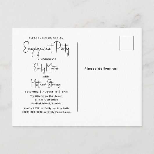 Wir sind eine Verlobte Partei für das Engagement i Postkarte (Rückseite)