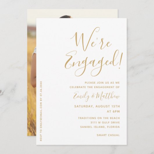 Wir sind eine Verlobte Personalisierte Foto-Engage (Vorne/Hinten)