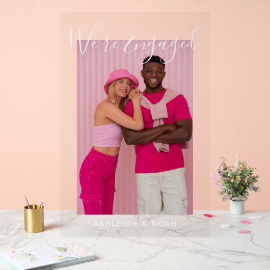 Wir sind eine Verlobte Personalisierte Foto-Engage Acrylschild (Hochzeit)