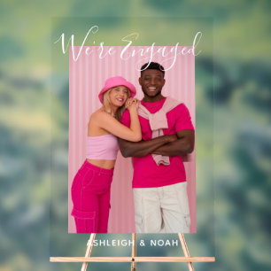 Wir sind eine Verlobte Personalisierte Foto-Engage Acrylschild