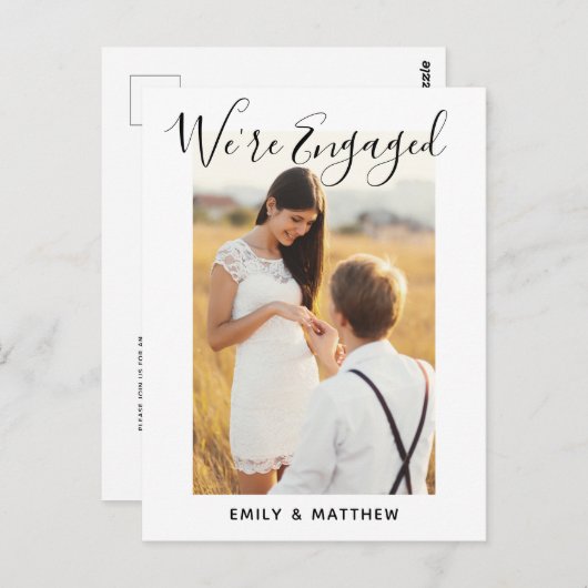 Wir sind eine Verlobte Personalisierte Foto-Engage Postkarte (Vorne/Hinten)