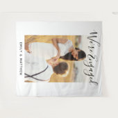 Wir sind eine Verlobte Personalisierte Foto-Engage Wandteppich (Vorderseite (Horizontal))