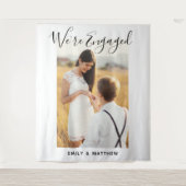 Wir sind eine Verlobte Personalisierte Foto-Engage Wandteppich (Vorderseite)