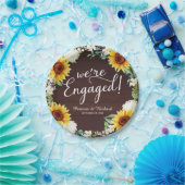 Wir sind eine Verlobte Rustikal Sunflowers Engagem Pappteller (Party)