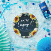 Wir sind eine Verlobte Rustikal Sunflowers Engagem Pappteller (Party)