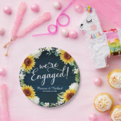 Wir sind eine Verlobte Rustikal Sunflowers Engagem Pappteller (Party)