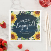 Wir sind eine Verlobte Rustikal Sunflowers Engagem Serviette (Beispiel)