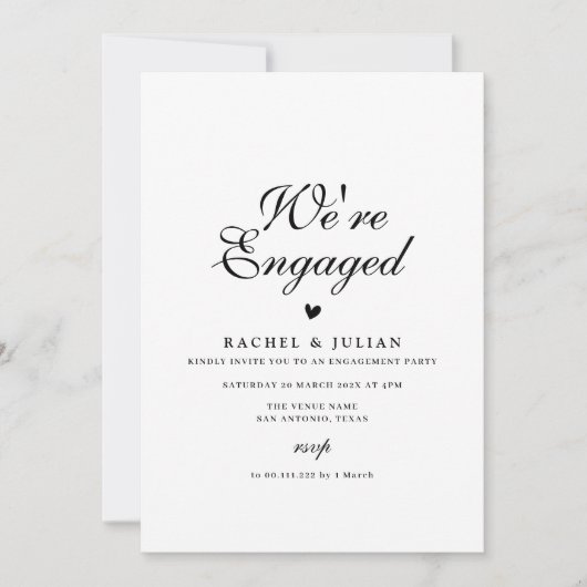 Wir sind eine verlobte Verlobung Einladung (Vorderseite)