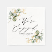 Wir sind eine Verlobte Verlobung von Goldgrün Serviette (Vorderseite)