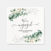 Wir sind eine Verlobte Verlobung von Goldgrün Serviette (Vorderseite)