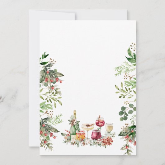 Wir sind eine Verlobte Weihnachts-Cocktail-Engagem Einladung (Rückseite)