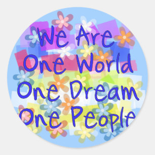 Wir sind eine Welt Runder Aufkleber