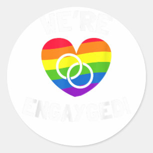 Wir sind engayged Gay Verlobung Runder Aufkleber