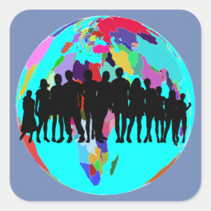 WIR SIND FAMILIE QUADRATISCHER AUFKLEBER