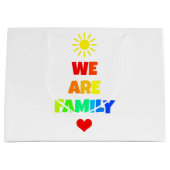 Wir sind Familienerregenbogen-Sonnenschein-Adoptio Große Geschenktüte (Vorderseite)