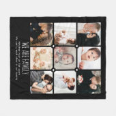 Wir sind familienspezifisch für Text 9-Foto Collag Fleecedecke (Vorderseite (Horizontal))