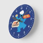 Wir sind Feinschmecker | Frische Cookies! Runde Wanduhr (Winkel)