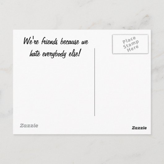 Wir sind Freunde... Postkarte (Rückseite)