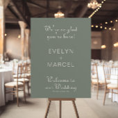 Wir sind froh, dass du hier bist Boho Green Weddin Poster