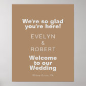 Wir sind froh, dass du hier bist, Brown Wedding We Poster (Vorne)