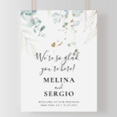 Wir sind froh, dass Sie hier sind Gold Green Weddi Poster