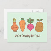 Wir sind für Sie Wurzeln Gemüse Funny Puff Postkarte (Vorne/Hinten)