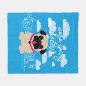 Wir sind gehender Platz-Reise-Mops Fleecedecke (Vorderseite (Horizontal))