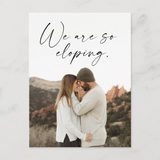 Wir sind gerade dabei, das Hochzeitsupdate-Foto zu Ankündigungspostkarte (Vorderseite)