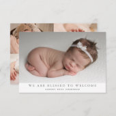 Wir sind gesegnet Foto Collage New Baby Birth Ankündigung (Vorne/Hinten)