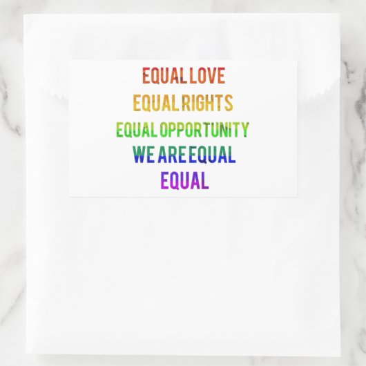 Wir sind gleich! rechteckiger aufkleber (Tasche)