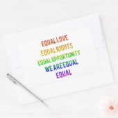 Wir sind gleich! rechteckiger aufkleber (Umschlag)